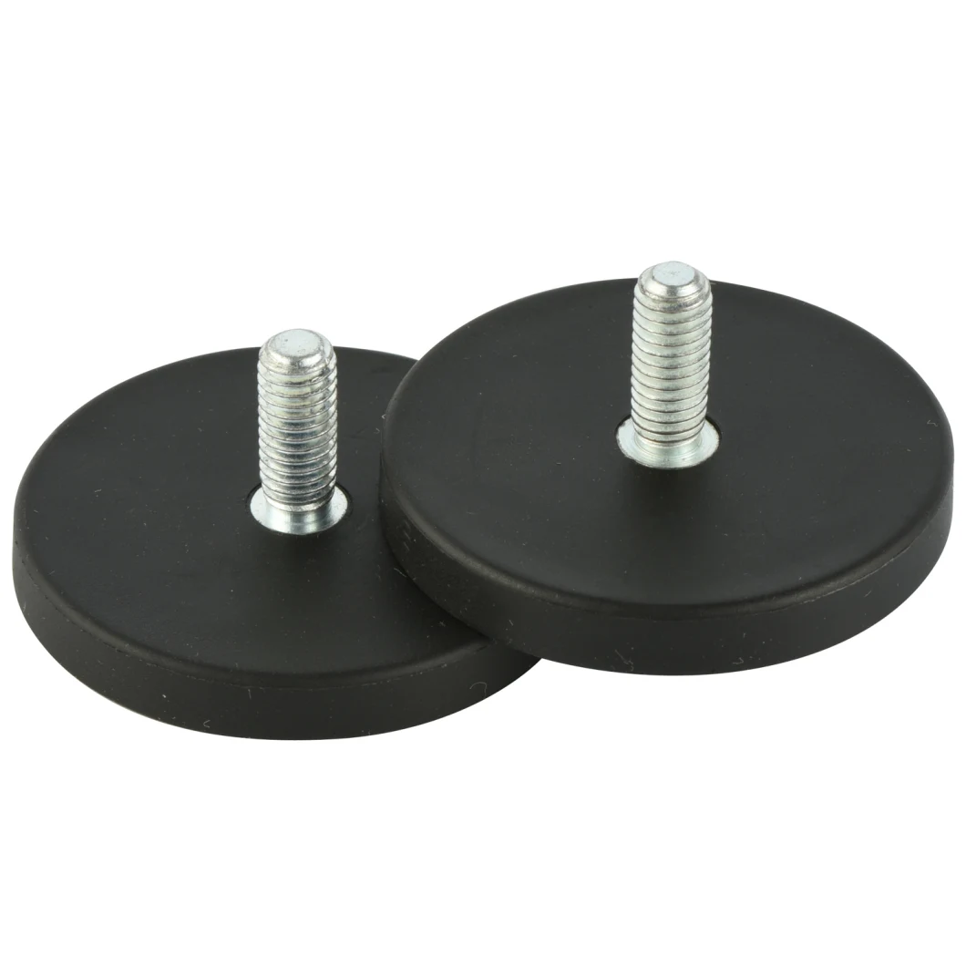 Strong Rubber Coated Pot Magnets, D22, D31, D43, D66, D88 Diameter.