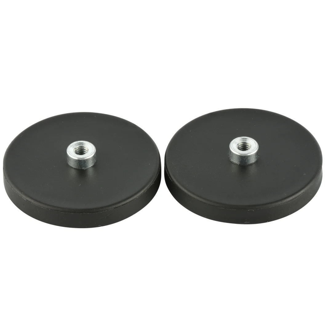 Strong Rubber Coated Pot Magnets, D22, D31, D43, D66, D88 Diameter.
