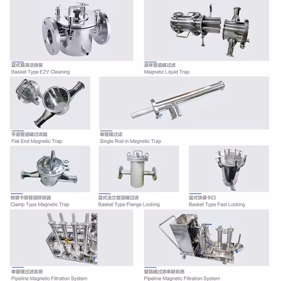 Customised Food Industry Stainless Steel Fuel Magnet Filter Strong Separation Use Liquid Magnetic Trap Filter
