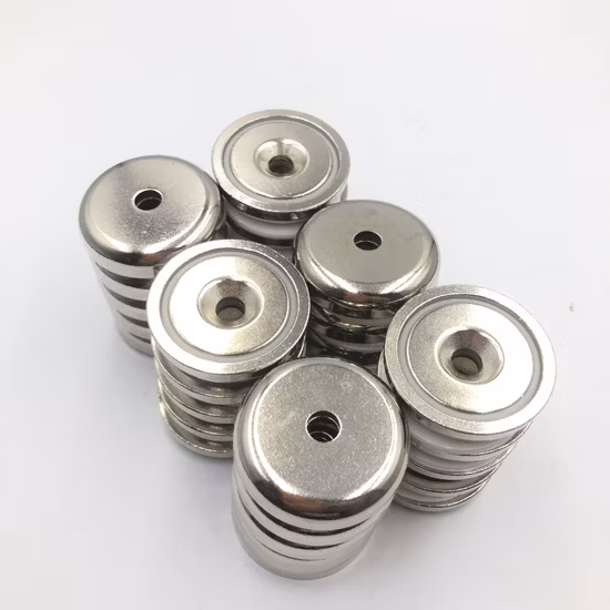 Strong Pull Force Threaded Flexible Cheap NdFeB Neodymium Pot Magnet/Cup Magnet
