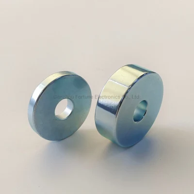 Permanent magnetic materials ndfeb/ferrite/smco motor neodymium ring magnet with flat hole