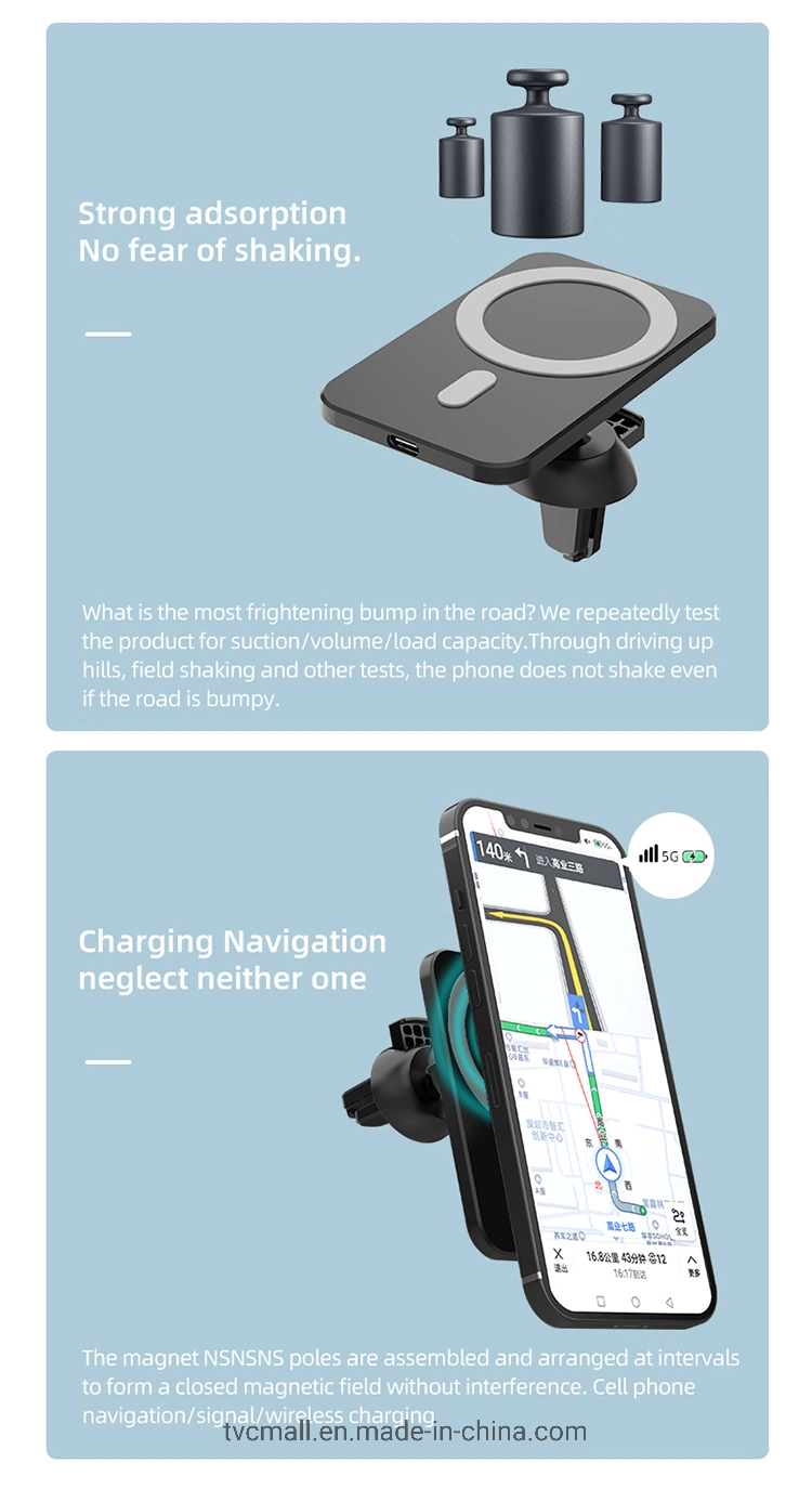 N16 15W Magnetic Car Charger Magsafe Fast Charging Air Vent Phone Holder