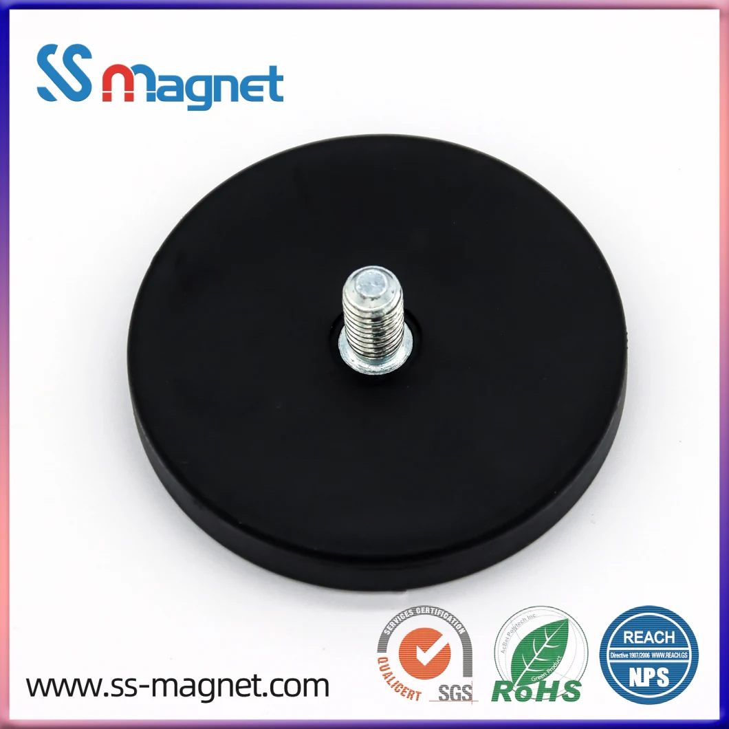 Neodymium NdFeB D88mm D66mm D32mmmagnetic Holder Rubber Coated Pot Magnet