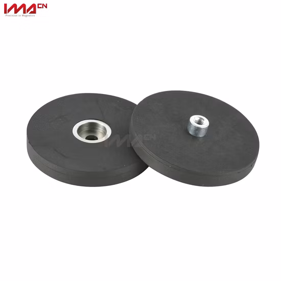 D22/D31/D43/D66/D88 Customized Strong Force Rubber Coated Pot Magnets for Car LED Holding Base